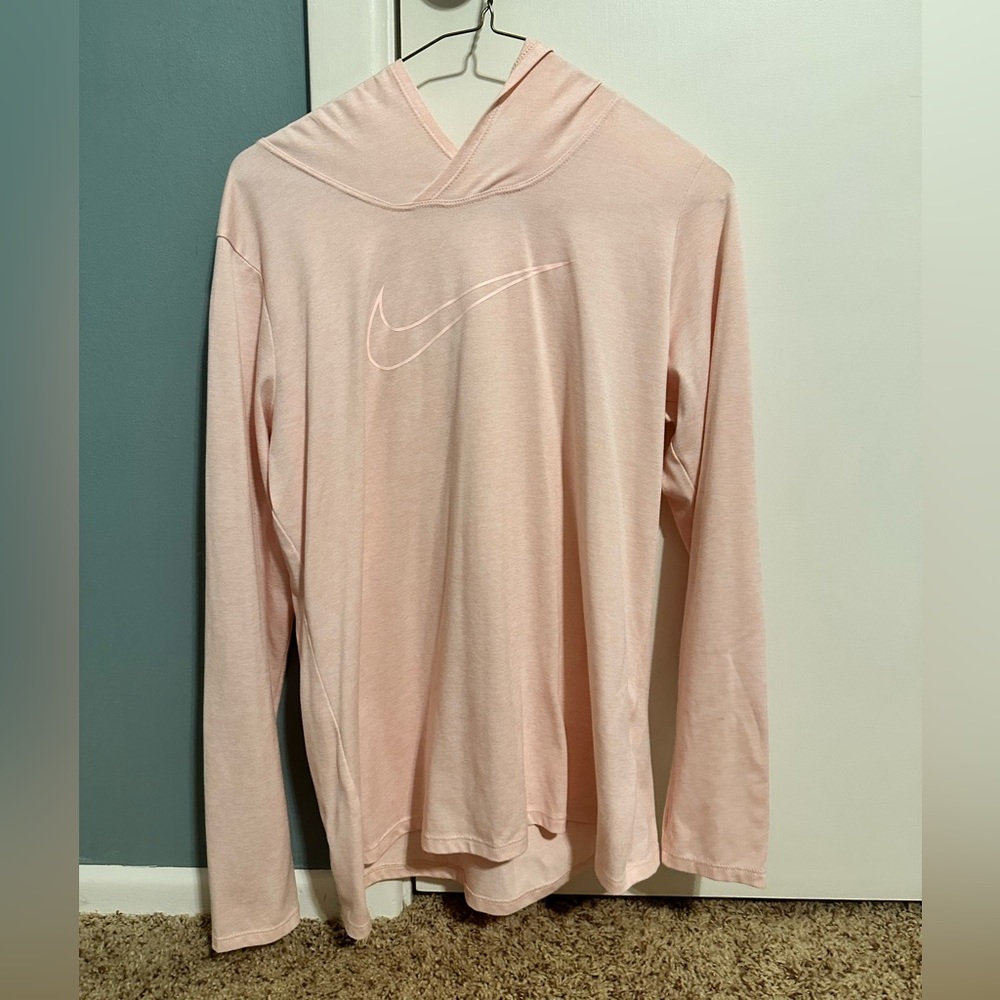 Nike Dri Fit thin long sleeve shirt with hood